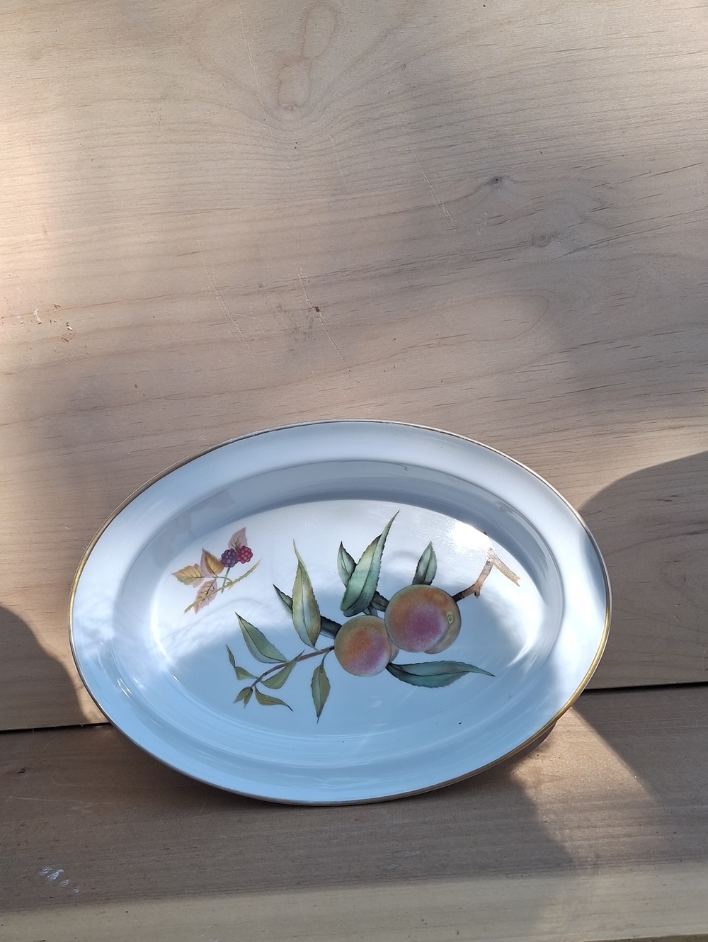 Vintage Royal Worcester Evesham Gold Oval Fruit Pattern Platter 1961 - Picture 5 of 9